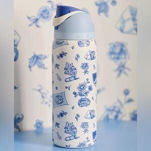 Owala Delft Cat Blue White Pottery Porcelain UO 32 oz Water Bottle Limited